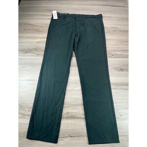 UNINUKOO Men's Dark Green Flat Front Dress‎ Pants Size 38